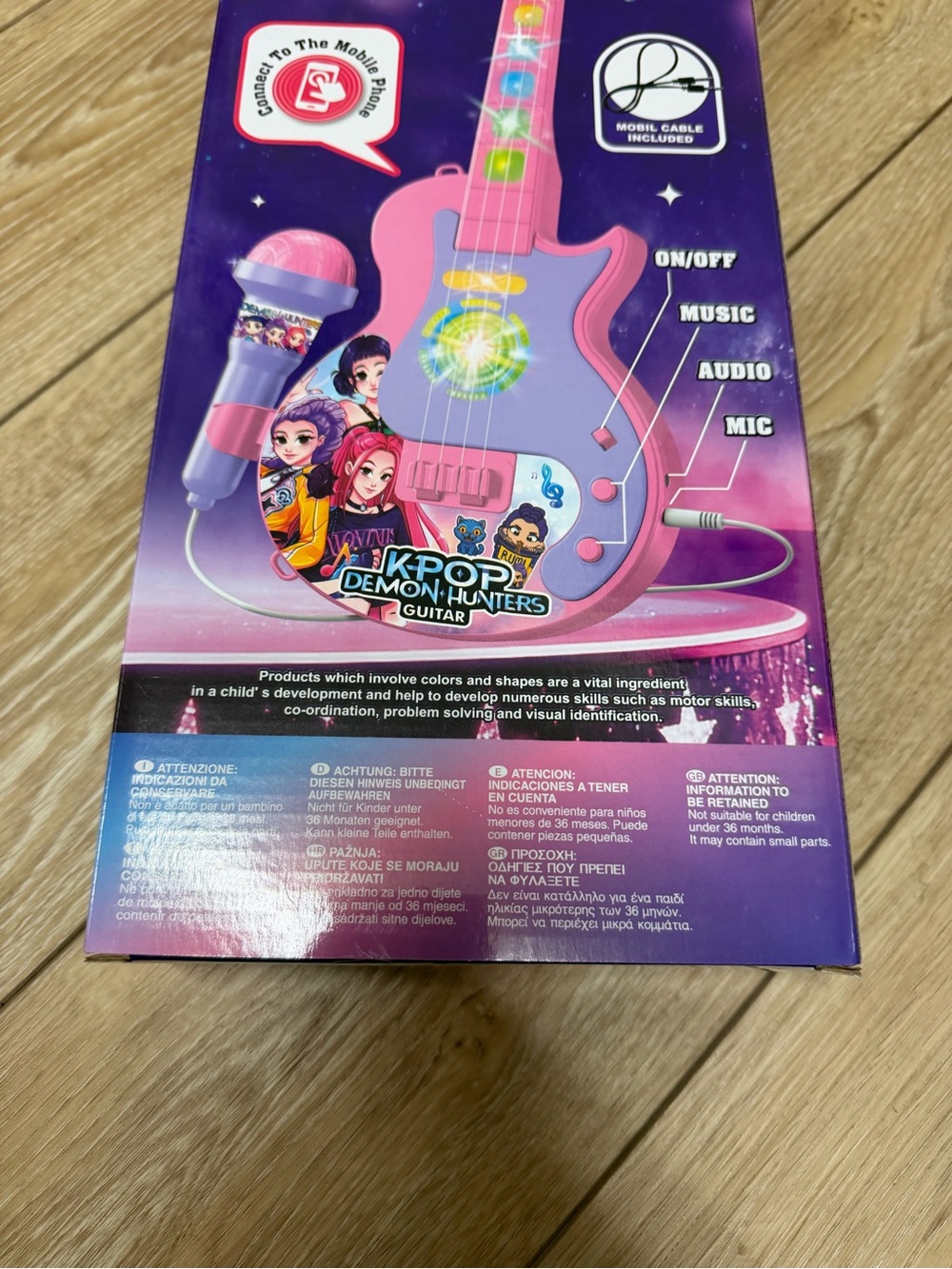 K-POP Demon Hunters Guitar Toy with Lights Music Microphone for Kids 3+ - Picture 5 of 7